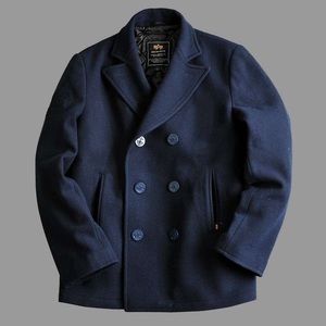 Alpha Industries Men’s Navy Blue Pea Coat